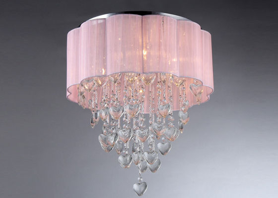 Roze Modern Plafondlamp hart-Vormig Kristal voor Slaapkamer