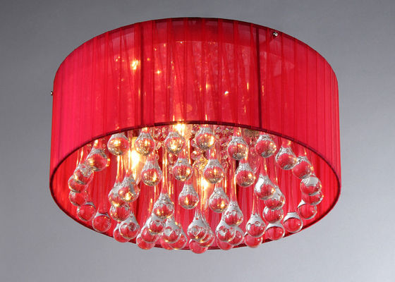 Het rode Ronde Moderne Kroonluchterverlichting Galvaniseren E14 × 40W