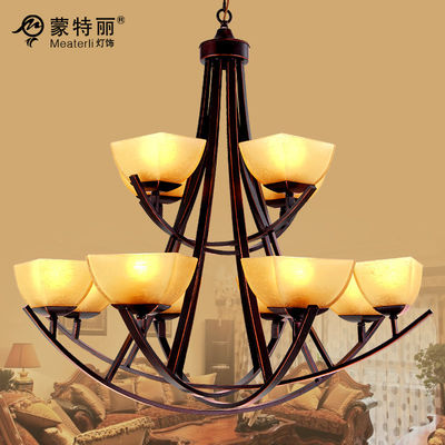 12 de lichte Verlichting van de Smeedijzer Moderne Kroonluchter met Ketting, Eenvoudige Stijl 89cm Hoogte