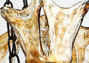 Commerciële Decoratieve Amberkroonluchters 9 van het Glas Grote Hotel Licht met Regelbare Ketting