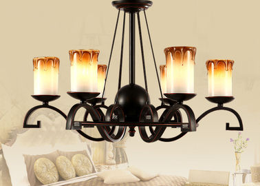 Kaarstype de Kroonluchter van het Smeedijzerart deco met Ijzer en Glas, Modern of Traditioneel