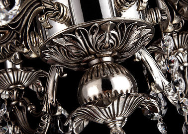 Zwarte Europese Retro Kristalkroonluchter 6 Lichte, Antieke Traditionele Glaskroonluchters
