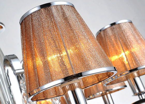Van de de Schaduwluxe van de koffiestof het Kristalkroonluchter 8 Lichten voor Hotel/Villa/Eetkamer