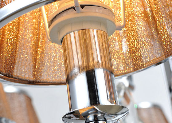 Van de de Schaduwluxe van de koffiestof het Kristalkroonluchter 8 Lichten voor Hotel/Villa/Eetkamer
