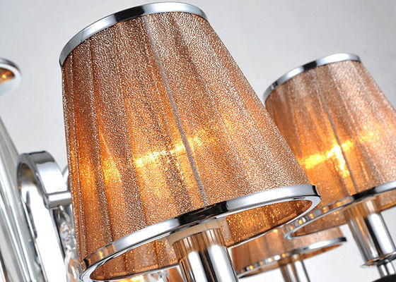 Chroom 5 het Lichte Binnenlicht/de Lamp van Luxe Eigentijdse Kroonluchters met Stoffenschaduw