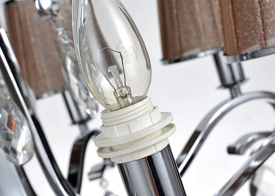 Chroom 5 het Lichte Binnenlicht/de Lamp van Luxe Eigentijdse Kroonluchters met Stoffenschaduw