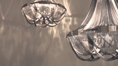 Van het de Kroonluchters Binnenlandse Chroom van luxevilla's Grote Moderne van de het Metaalketting de Opschortingsverlichting