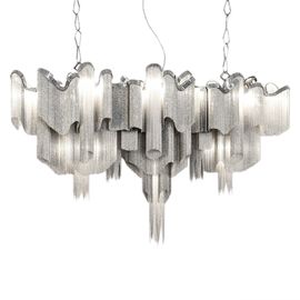 Moderne van het de Kroonluchtersroestvrije staal van het Aluminiumhotel de Kroonluchterverlichting