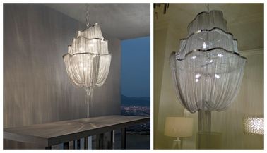 De zilveren Eigentijdse Verlichting van de de Kettingskroonluchter van Hotelkroonluchters
