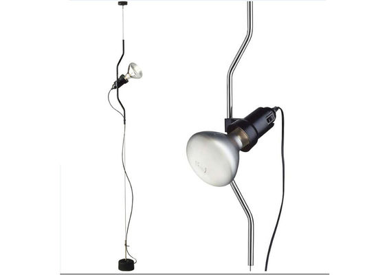Minimalistische Parentesi-Vloer aan het Koolstofstaallicht van de Plafondlamp Met Tubulaire Vorm