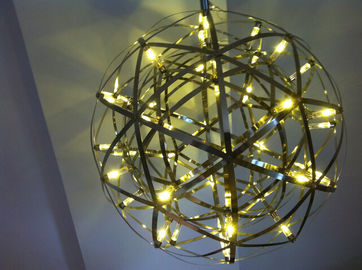 De moderne Grote Ronde Bal van het Opschortings Lichte Roestvrije staal vormde Tegenhangerlamp voor Huisdecoratie