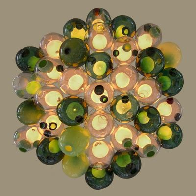Creatieve Dubbele LEIDENE van het Plafondlichten van de Glasdekking Hangende G9 Kleurrijke Tegenhangerlamp