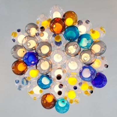 Creatieve Dubbele LEIDENE van het Plafondlichten van de Glasdekking Hangende G9 Kleurrijke Tegenhangerlamp