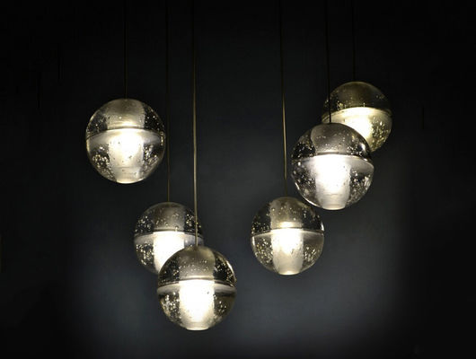 Moderne van de de Bal Hangende Tegenhanger van het Kristalglas de Verlichtings LEIDENE Decoratieve Kroonluchter