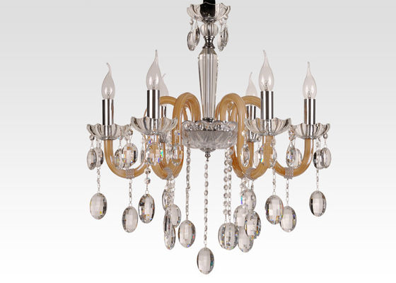 De Amerikaanse Moderne Amber Lichte Inrichtingen van de Kunst Decoratieve Kroonluchter voor Conferentiezaal, Licht Zes